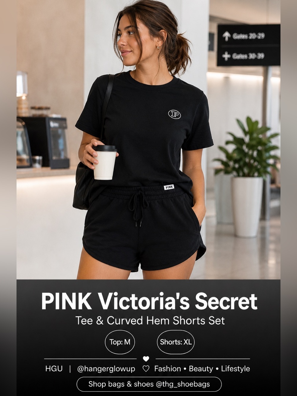PINK Victoria’s Secret Cotton Tee + Ivy Fleece Shorts Bundle NWT